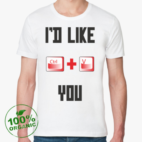 Футболка из органик-хлопка с принтом CTRL+V