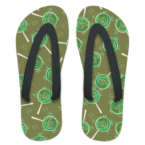 Шлепанцы (сланцы) с принтом Сад