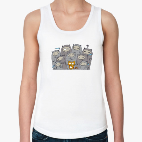 Женская майка с принтом 9 жизней