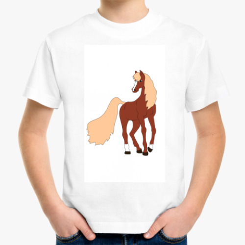 Детская футболка с принтом Лошадь
