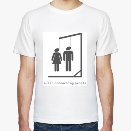 Футболка с принтом Music connecting people