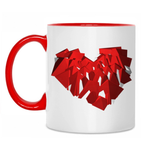 Кружка с принтом сердце