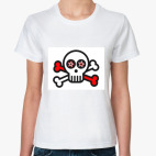 Классическая женская футболка череп