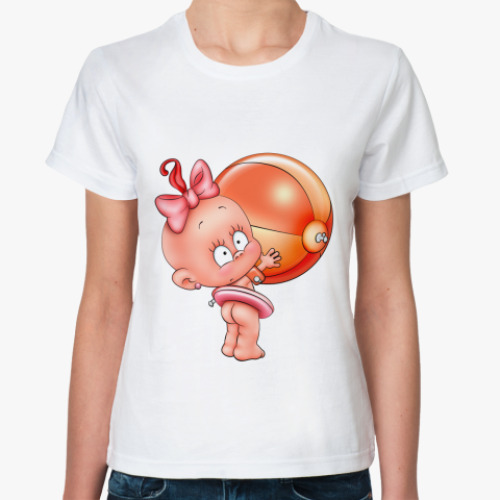 Классическая футболка с принтом Голышка