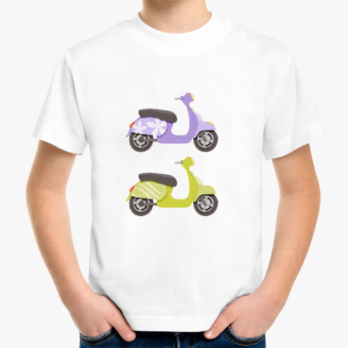 Детская футболка с принтом Скутеры-близнецы