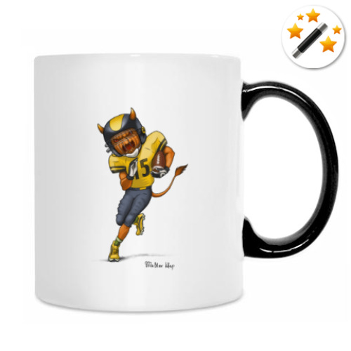 Кружка-хамелеон с принтом Тыква Американский футбол