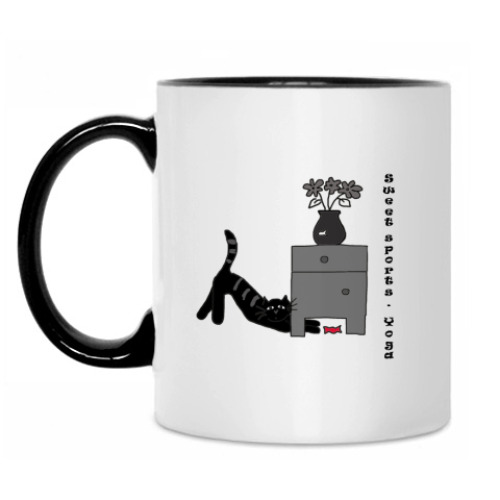 Кружка с принтом Кото-йога