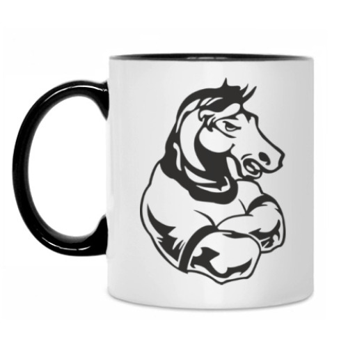 Кружка с принтом Конь силач