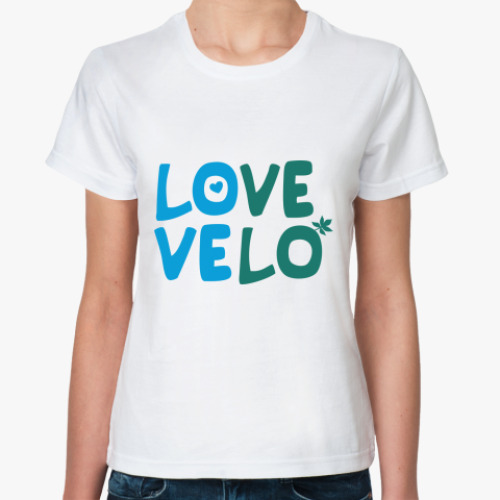 Классическая футболка с принтом Love velo