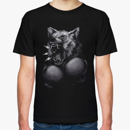 Футболка с принтом Волк Боксёр