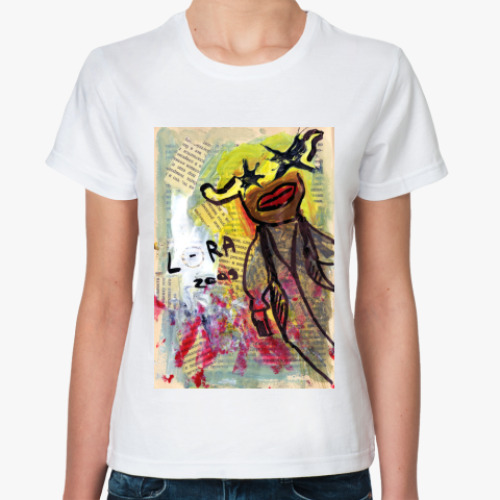 Классическая футболка с принтом Лора