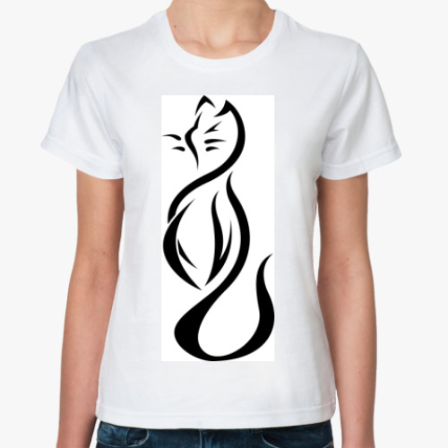 Классическая футболка с принтом Кот
