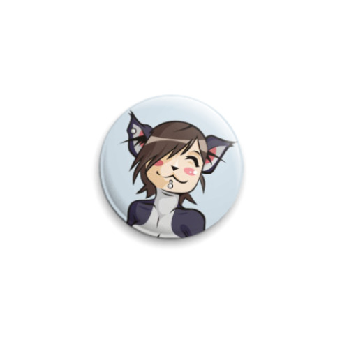 Значок 25мм с принтом весёлая кошка