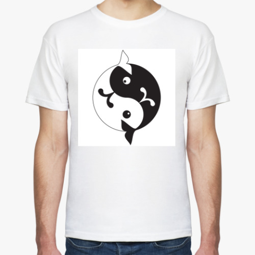 Футболка с принтом  'Инь-ян киты'