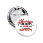 Значок 37 мм  с символикой СибГМУ