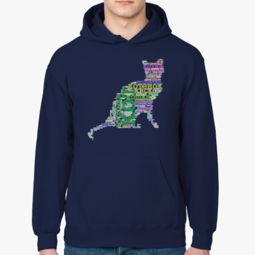 Толстовка худи с принтом Я воспитываю котика