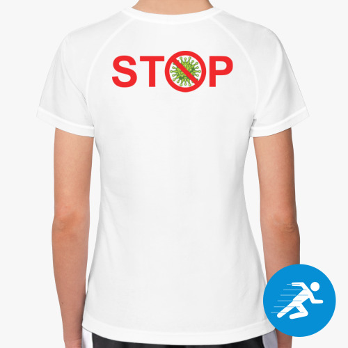 Женская спортивная футболка с принтом Stop coronavirus