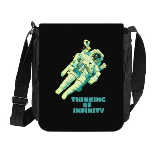 Сумка на плечо (мини-планшет) с принтом Космонавт в Бесконечной Вселенной