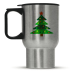 Кружка-термос металлик Новогодняя ёлка
