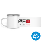 Кружка металлическая белая (круговая запечатка)