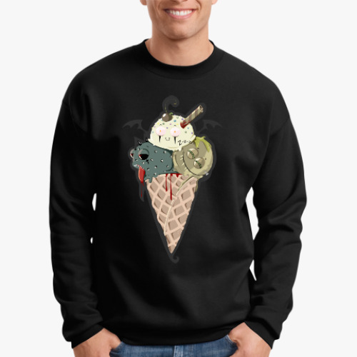 Свитшот с принтом Рожок Морожок Halloween edition