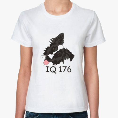 Классическая футболка с принтом бордер колли