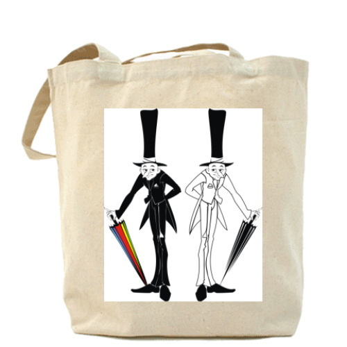 Сумка шоппер с принтом Джентльмен