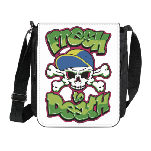 Сумка на плечо (мини-планшет) с принтом Свежий до смерти