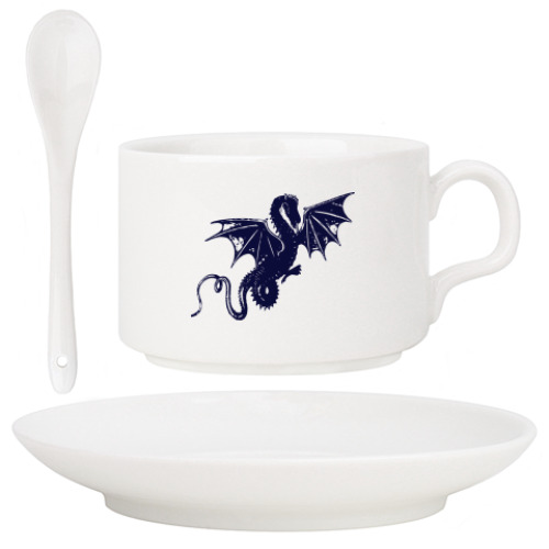 Кофейный набор с принтом Дракон