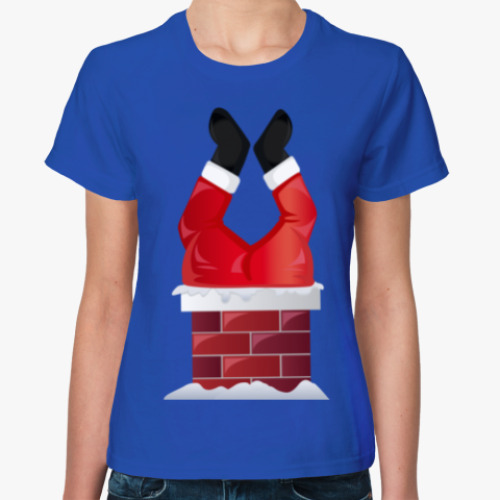 Женская футболка с принтом Санта Клаус