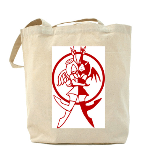 Сумка шоппер с принтом  'Они обе сидят во мне'