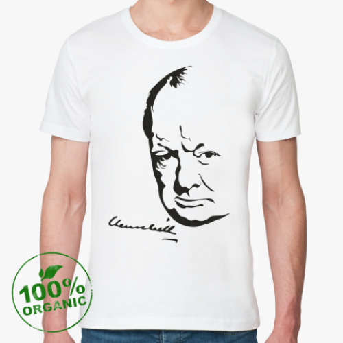 Футболка из органик-хлопка с принтом Winston Churchill