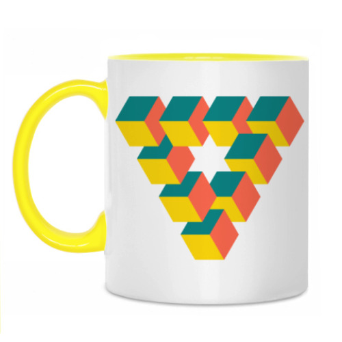 Кружка с принтом Невозможный треугольник