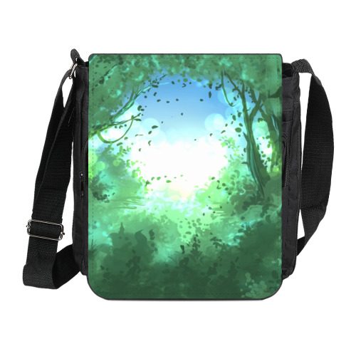 Сумка на плечо (мини-планшет) с принтом Зелёный лес