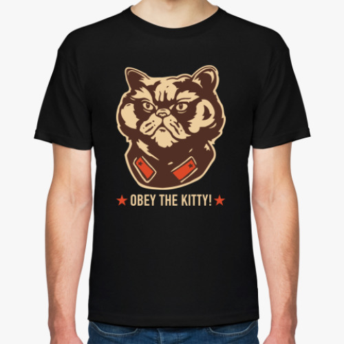 Футболка с принтом Obey the Kitty!