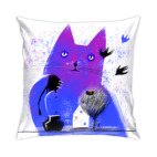 Подушка 35x35 см с цветной обратной стороной Котик