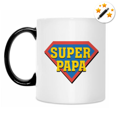 Кружка-хамелеон с принтом Супер папа