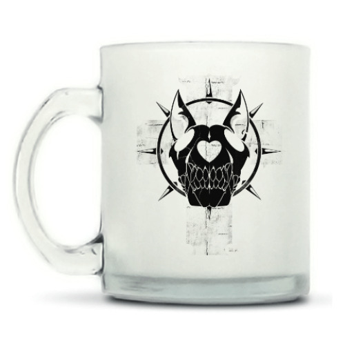Кружка матовая с принтом Dog skull