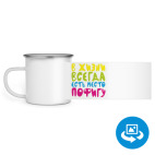 Кружка металлическая белая (круговая запечатка)