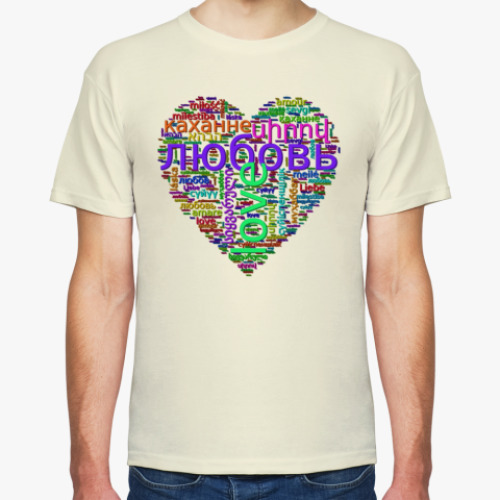 Футболка с принтом Любовь на разных языках