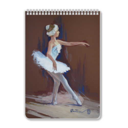 Блокнот с принтом 'Встреча лебедя'