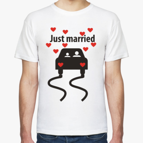 Футболка с принтом  Just married