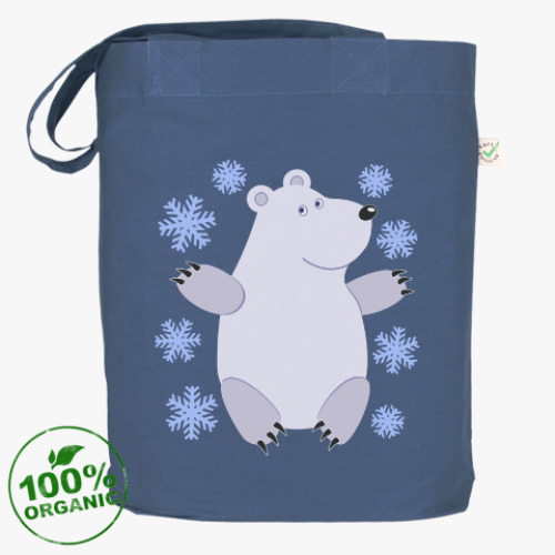 Сумка шоппер с принтом Белый мишка