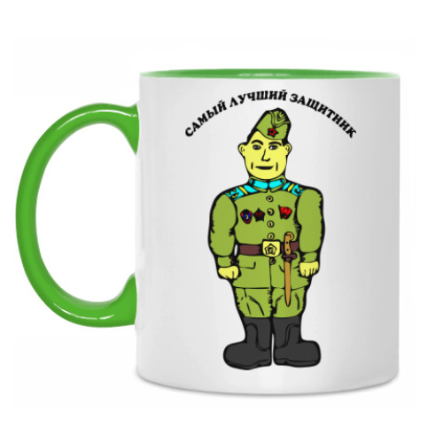 Кружка с принтом Самый лучший защитник