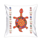 Подушка 35x35 см с цветной обратной стороной черепашка из Африки