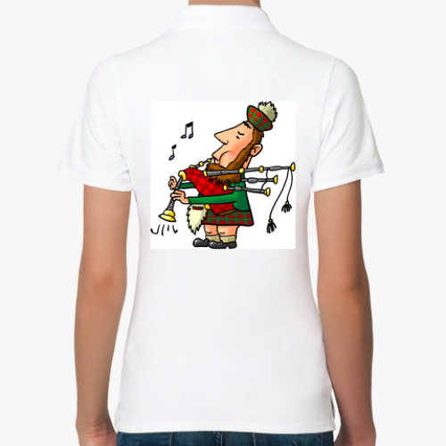 Женская рубашка поло (печать) с принтом Волынщик