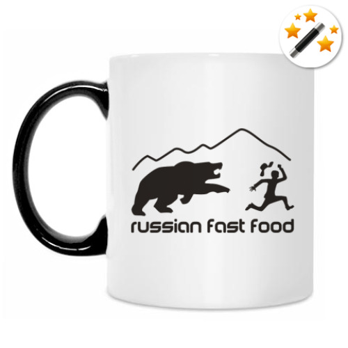 Кружка-хамелеон с принтом Медведь