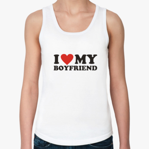 Женская майка с принтом I love my boyfriend