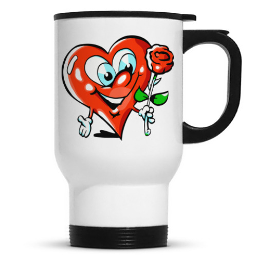 Кружка-термос с принтом Сердце