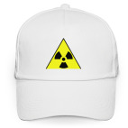 Кепка / бейсболка, белая (печать) Nuclear warning (радиация)